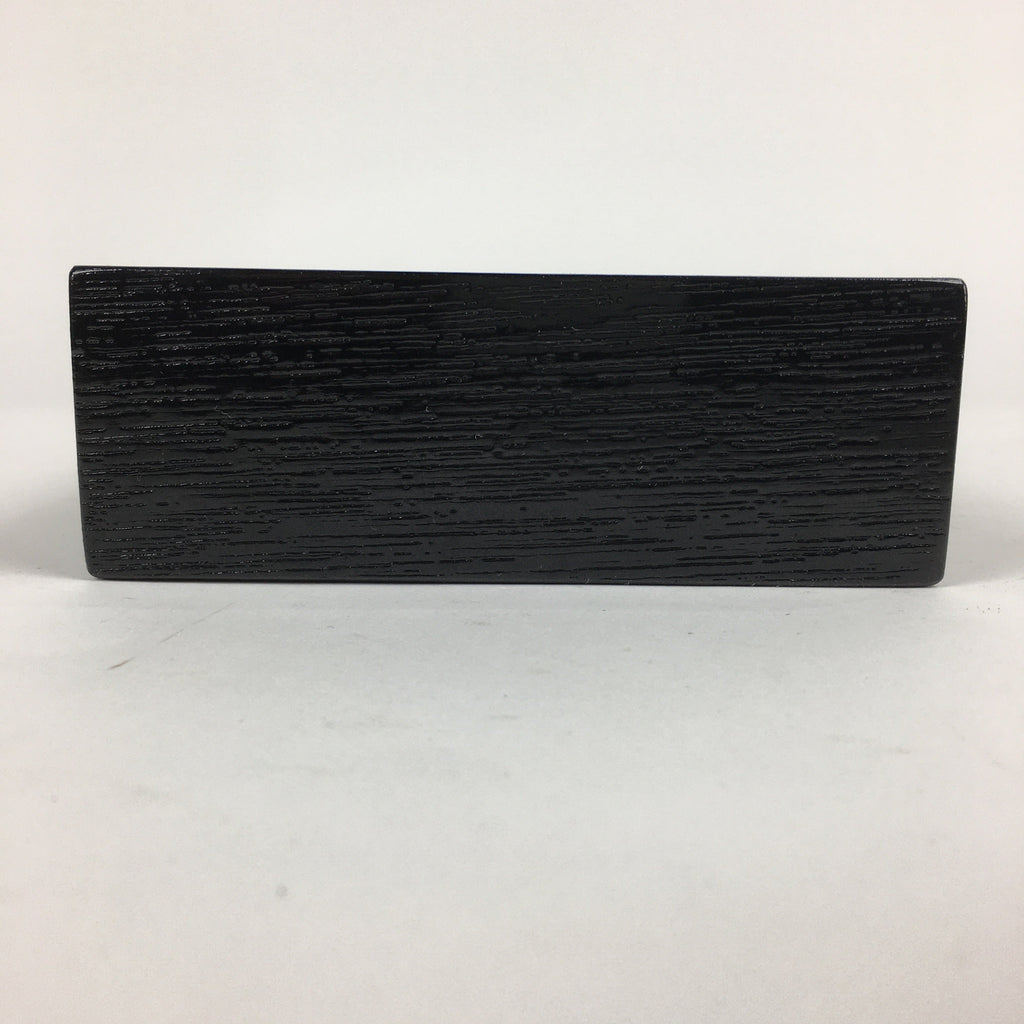 Japanese Wooden Lacquered Box Vtg Square Tray Black Tea Ceremony UR622