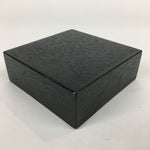 Japanese Wooden Lacquered Box Vtg Square Tray Black Tea Ceremony UR622