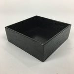 Japanese Wooden Lacquered Box Vtg Square Tray Black Tea Ceremony UR622