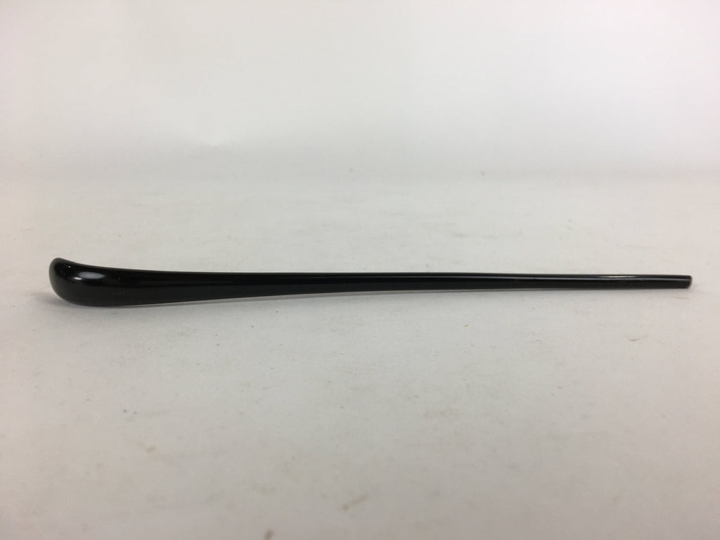 Japanese Wooden Lacquered Chashaku Vtg Tea Ceremony Matcha Sado Black TG158