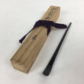Japanese Wooden Lacquered Chashaku Vtg Tea Ceremony Matcha Sado Black TG158