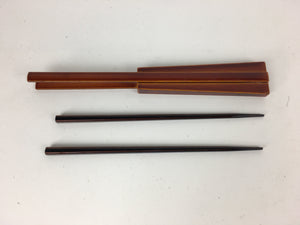 Japanese Wooden Lacquered Chopsticks Hashi Holder Vtg Shunkei-Nuri Brown UR619