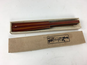 Japanese Wooden Lacquered Chopsticks Hashi Holder Vtg Shunkei-Nuri Brown UR619