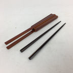 Japanese Wooden Lacquered Chopsticks Hashi Holder Vtg Shunkei-Nuri Brown UR619