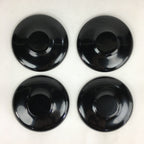 Japanese Wooden Lacquered Drink Saucer 5pc Set Vtg Chataku Coaster Black UR694