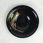 Japanese Wooden Lacquered Drink Saucer 5pc Set Vtg Chataku Coaster Black UR694