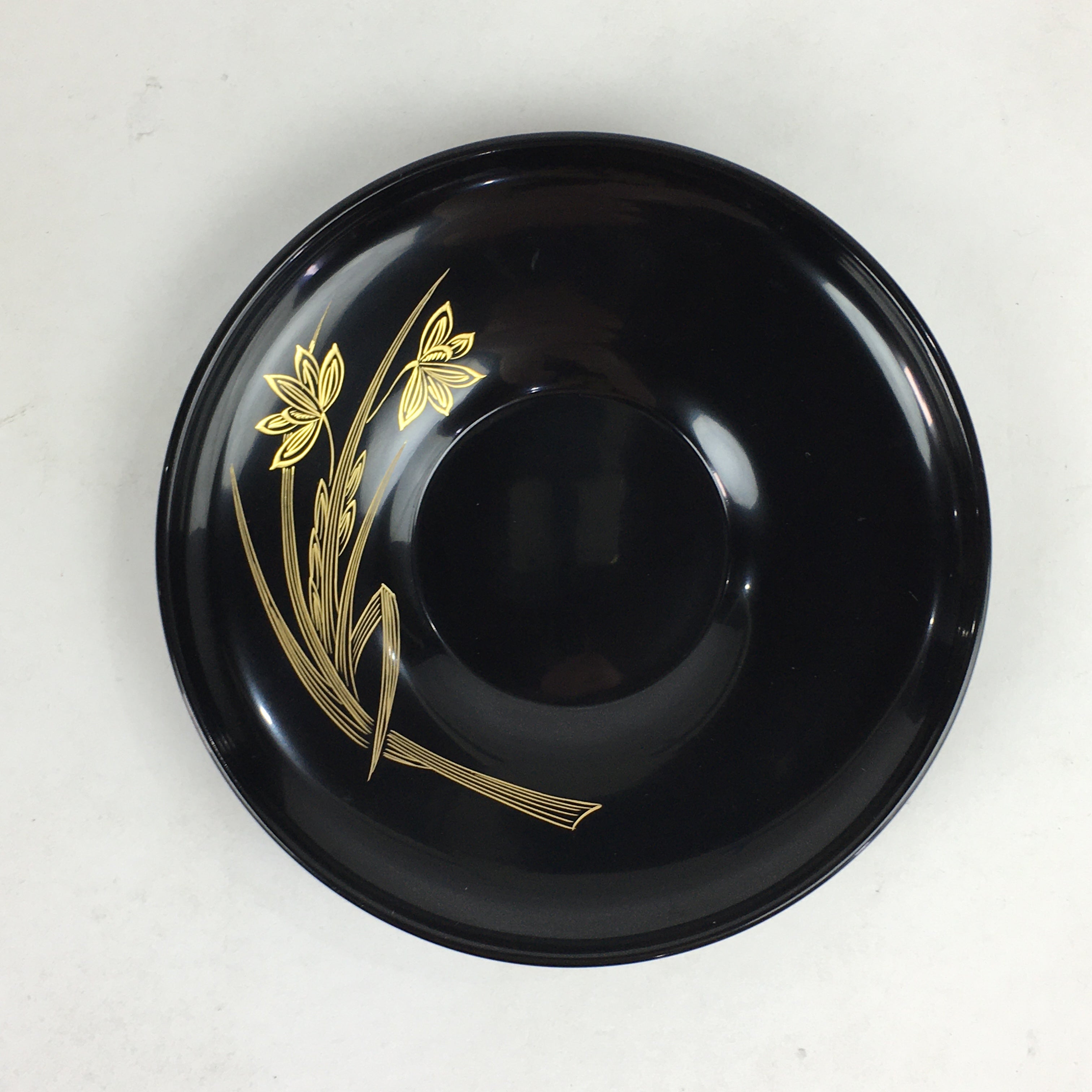 Japanese Wooden Lacquered Drink Saucer 5pc Set Vtg Chataku Coaster Black UR694