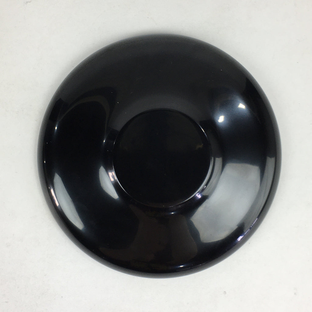 Japanese Wooden Lacquered Drink Saucer 5pc Set Vtg Chataku Coaster Black UR694