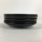 Japanese Wooden Lacquered Drink Saucer 5pc Set Vtg Chataku Coaster Black UR694