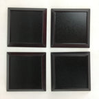 Japanese Wooden Lacquered Drink Saucer 5pc Set Vtg Chataku Coaster UR695