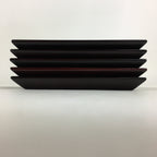 Japanese Wooden Lacquered Drink Saucer 5pc Set Vtg Chataku Coaster UR695
