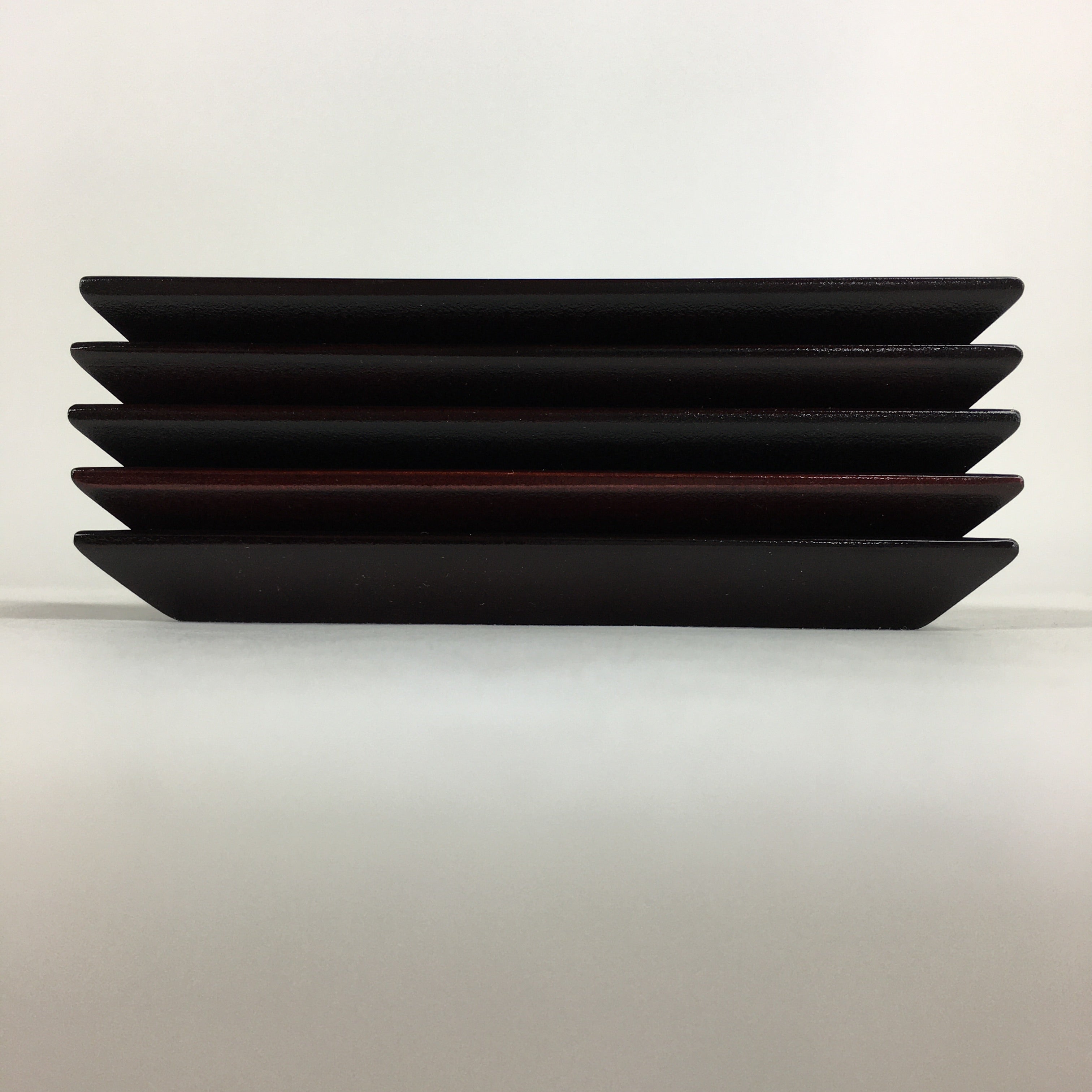 Japanese Wooden Lacquered Drink Saucer 5pc Set Vtg Chataku Coaster UR695