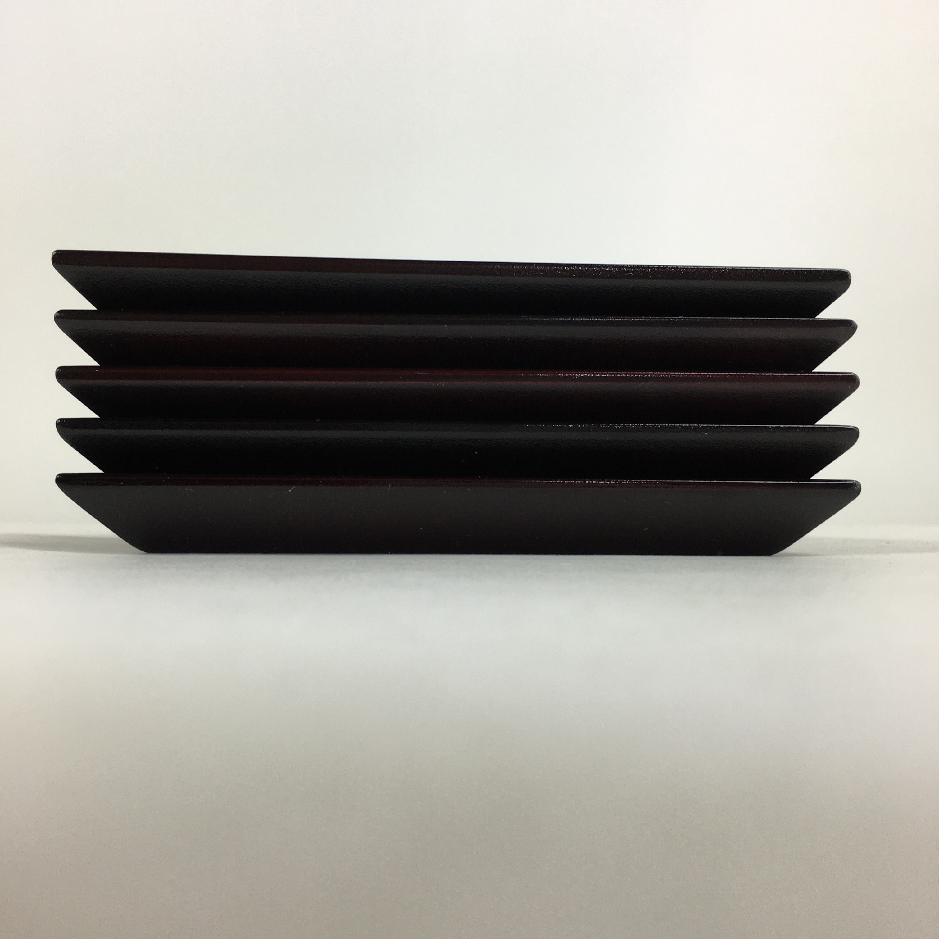 Japanese Wooden Lacquered Drink Saucer 5pc Set Vtg Chataku Coaster UR695