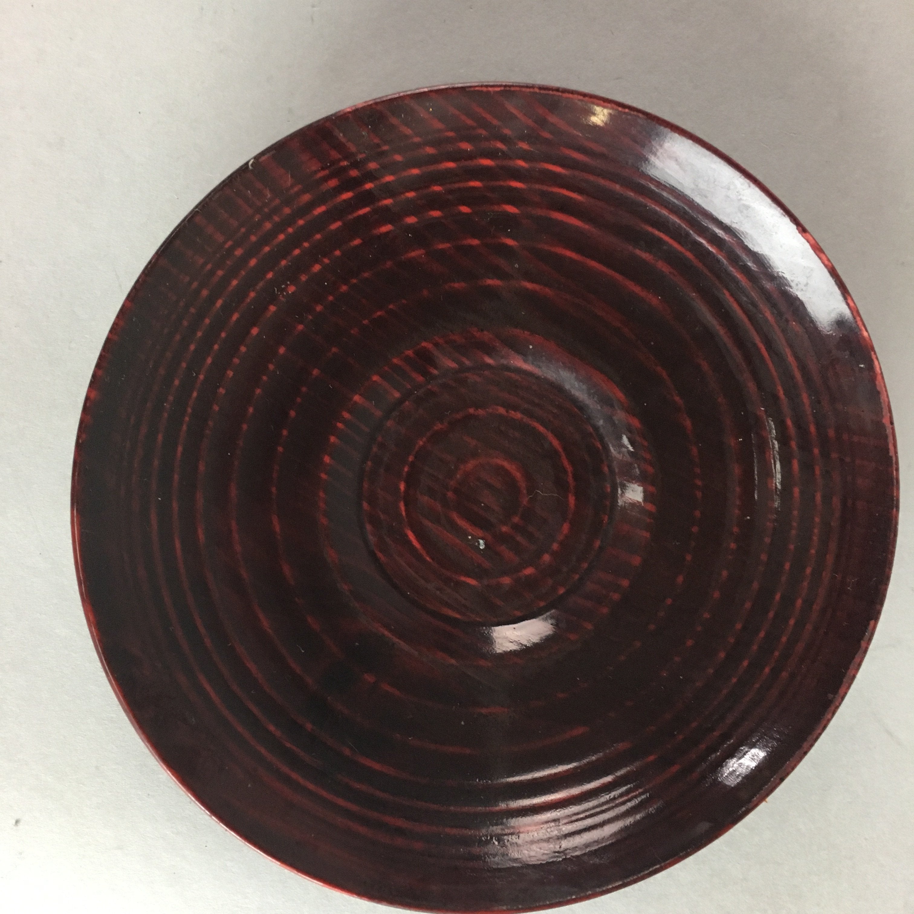 Japanese Wooden Lacquered Drink Saucer 5pc Set Vtg Chataku Coaster UR98