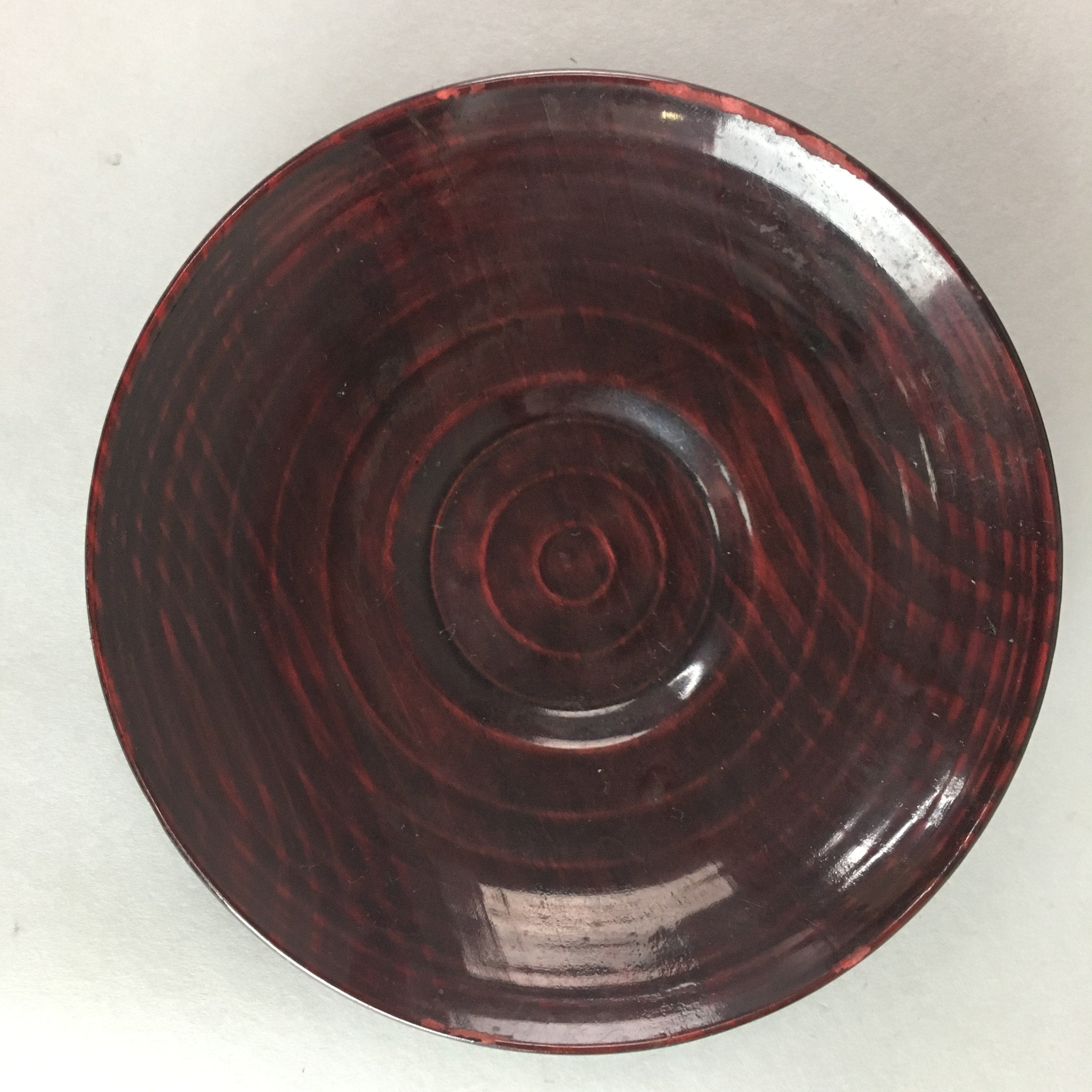 Japanese Wooden Lacquered Drink Saucer 5pc Set Vtg Chataku Coaster UR98