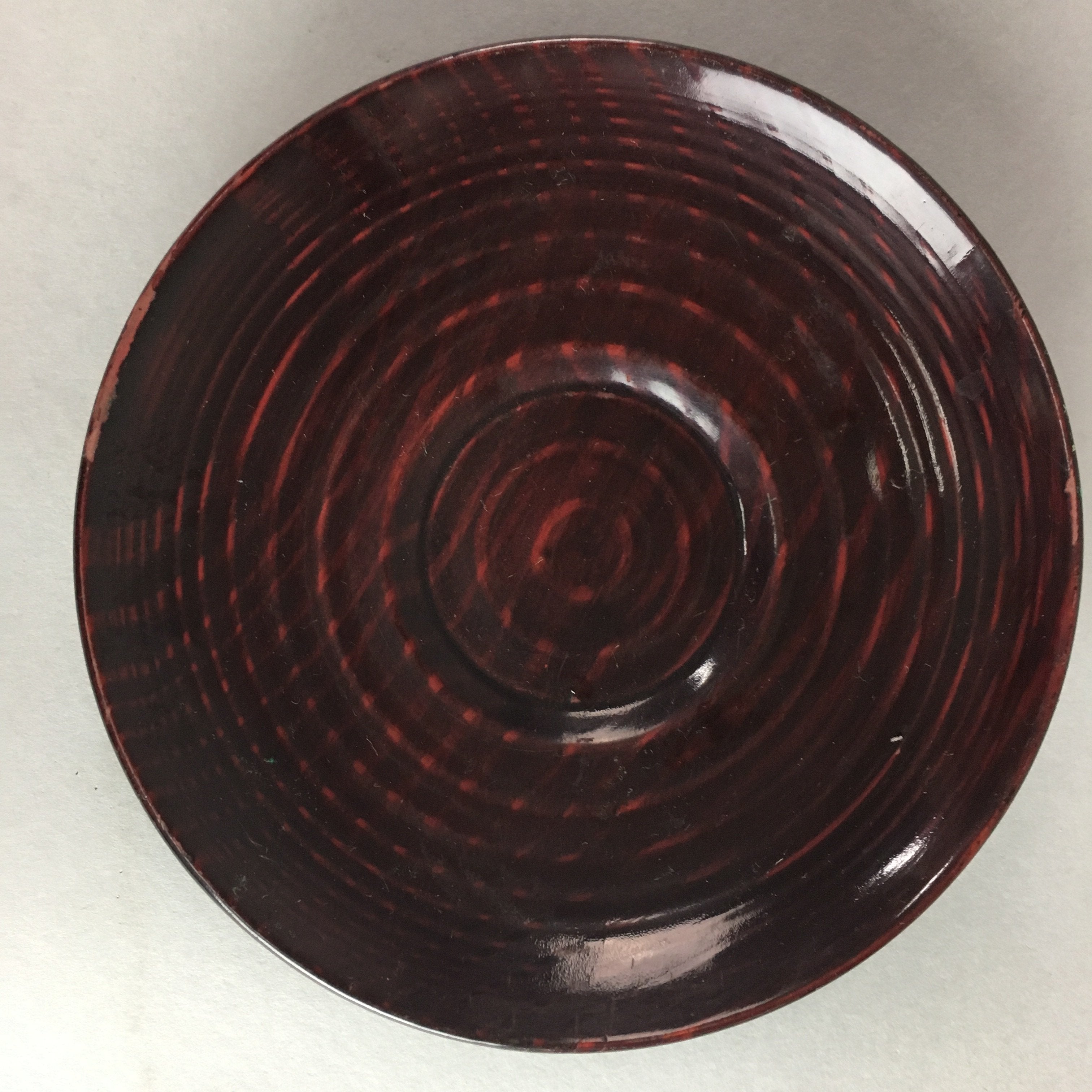 Japanese Wooden Lacquered Drink Saucer 5pc Set Vtg Chataku Coaster UR98