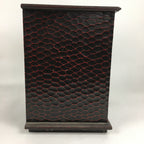 Japanese Wooden Lacquered Kamakura-Bori Tansu Vtg Tray Chest Brown Red T294