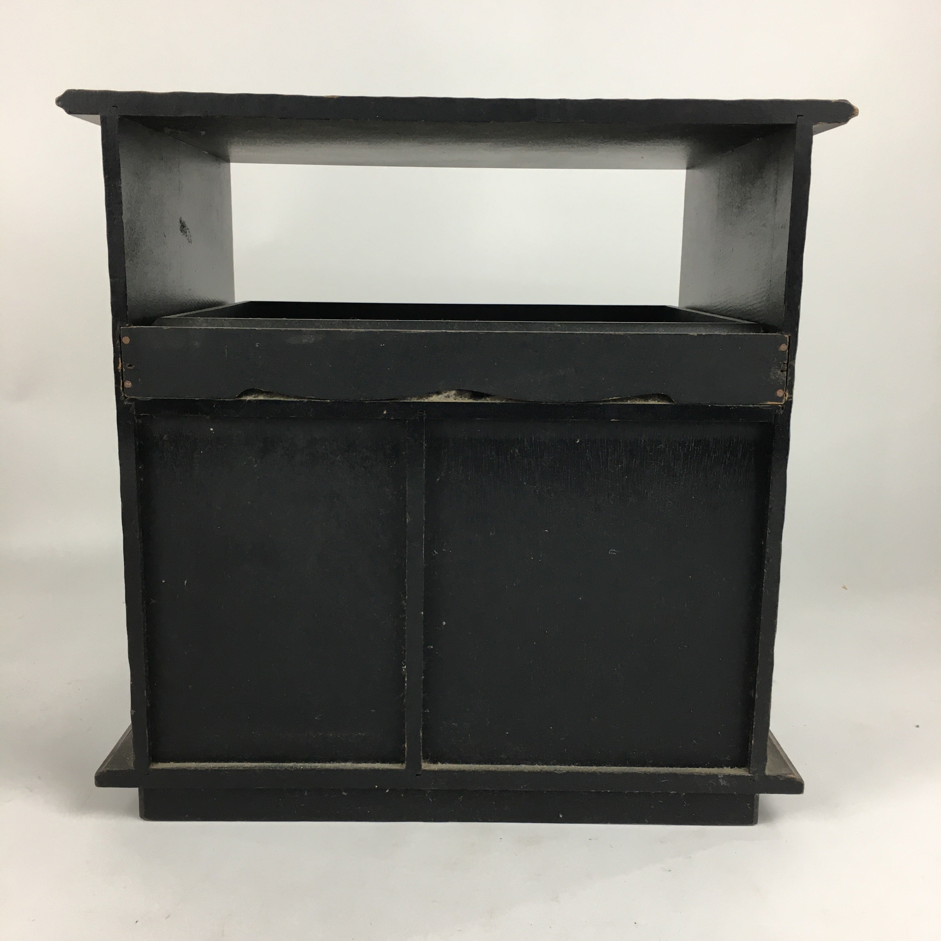 Japanese Wooden Lacquered Kamakura-Bori Tansu Vtg Tray Chest Brown Red T294