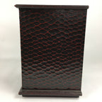 Japanese Wooden Lacquered Kamakura-Bori Tansu Vtg Tray Chest Brown Red T294
