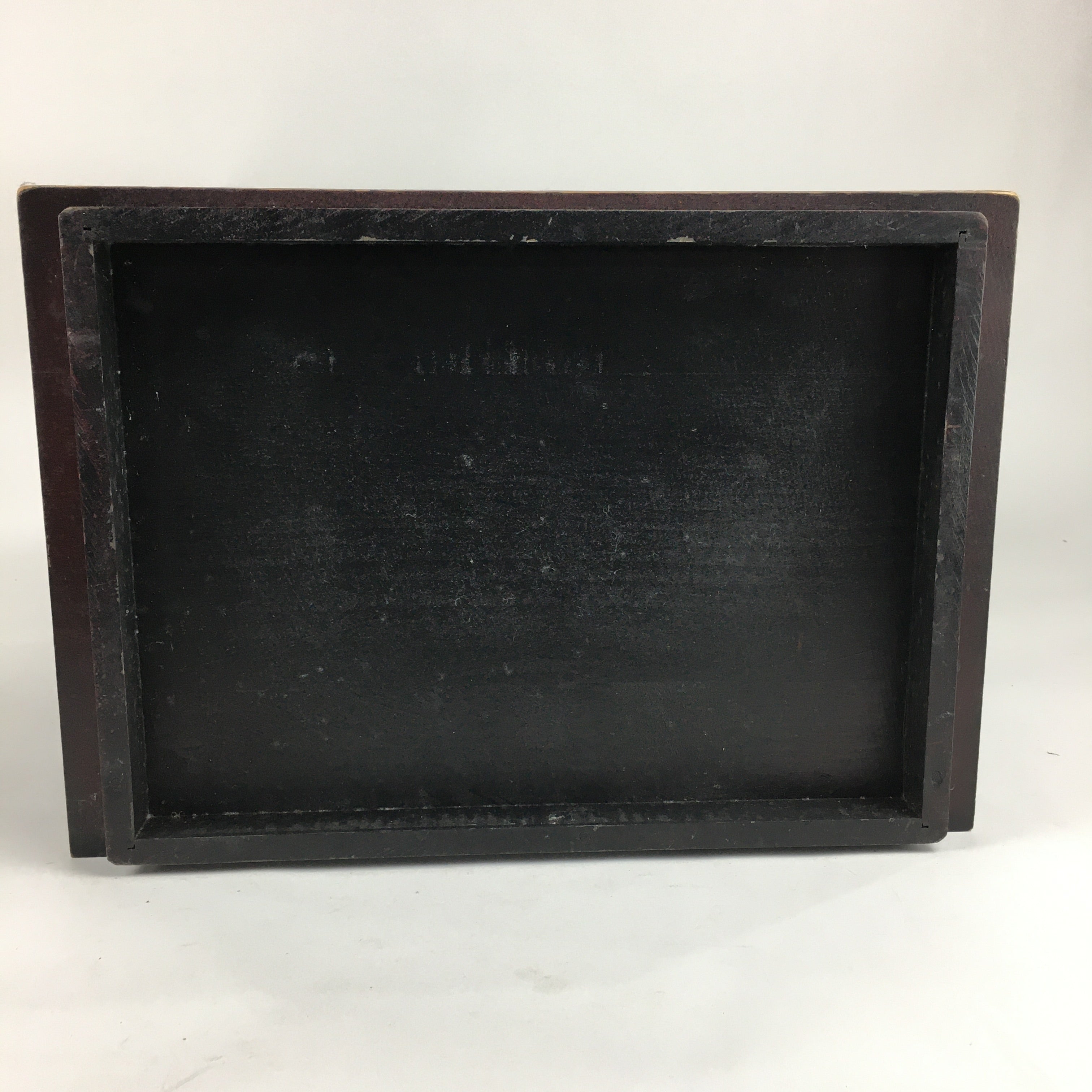 Japanese Wooden Lacquered Kamakura-Bori Tansu Vtg Tray Chest Brown Red T294