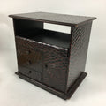 Japanese Wooden Lacquered Kamakura-Bori Tansu Vtg Tray Chest Brown Red T294