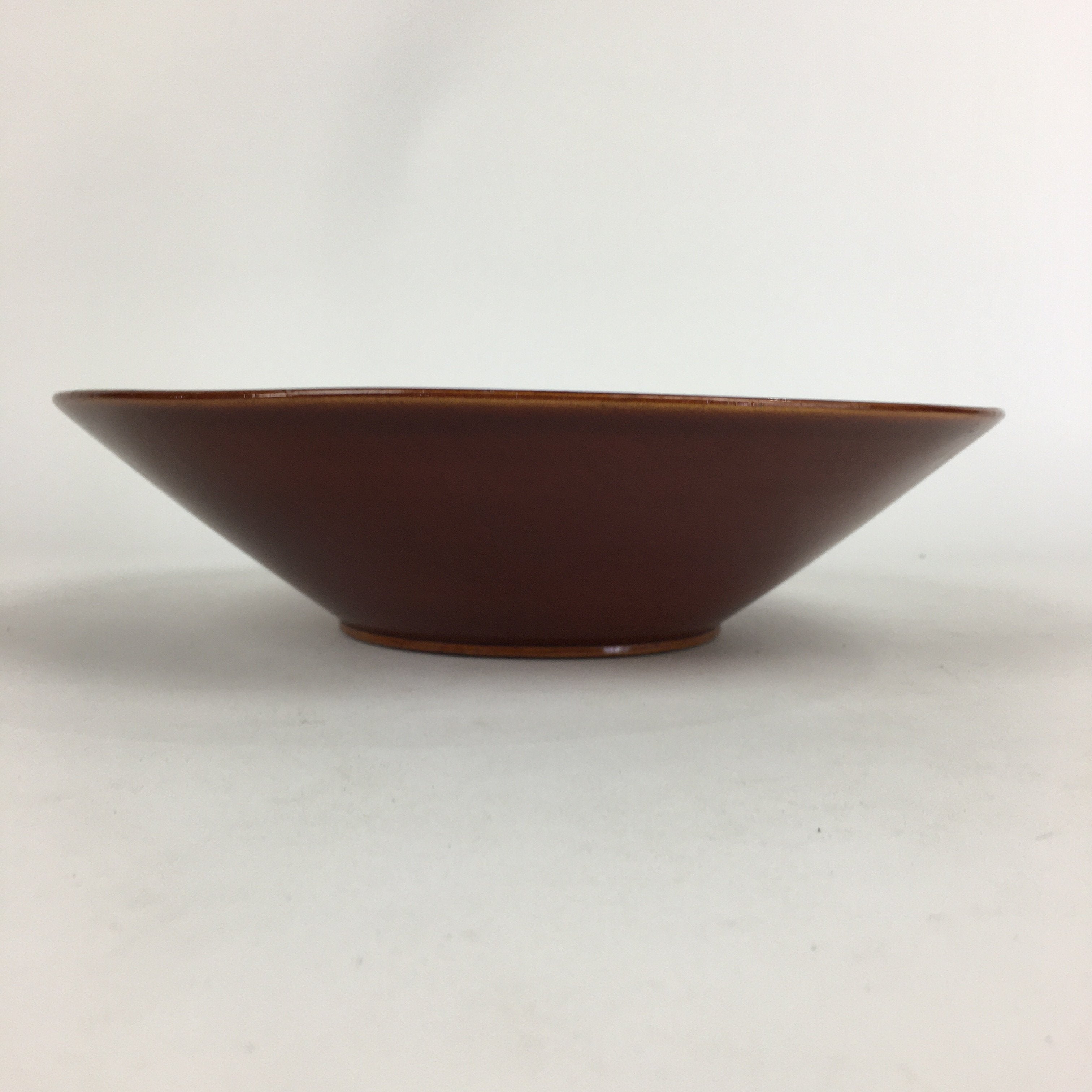 Japanese Wooden Lacquered Large Bowl Vtg Multi Bowl Snack Salad Brown UR609