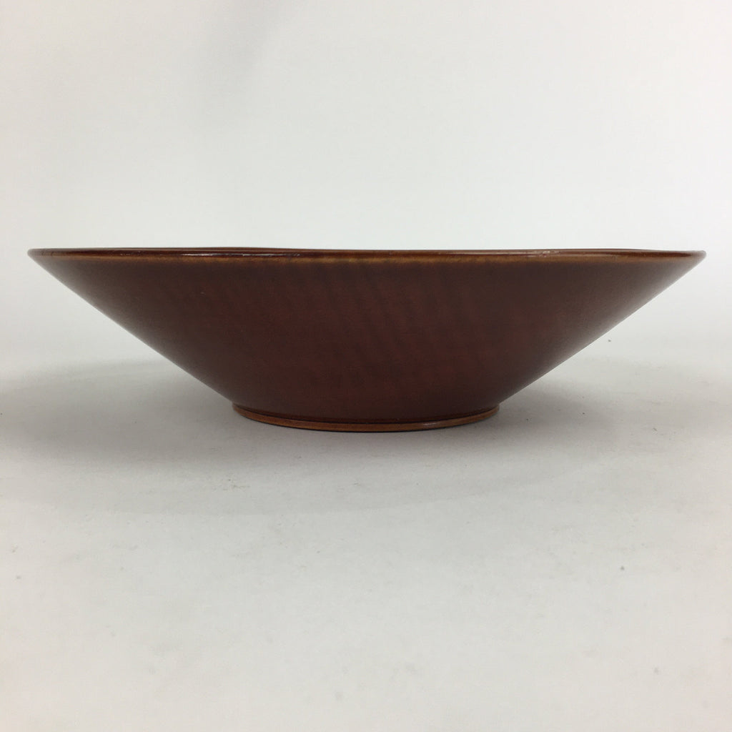 Japanese Wooden Lacquered Large Bowl Vtg Multi Bowl Snack Salad Brown UR609