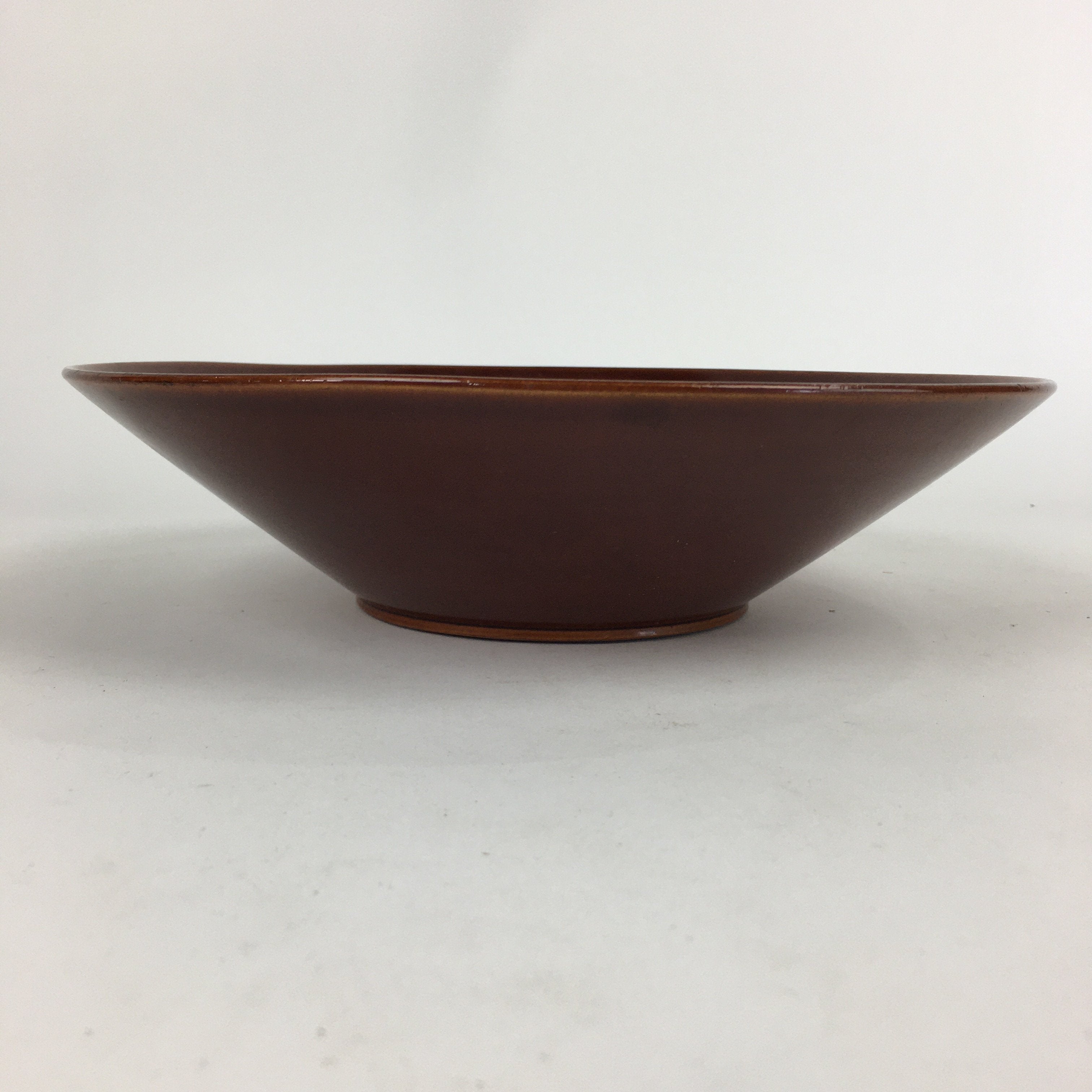 Japanese Wooden Lacquered Large Bowl Vtg Multi Bowl Snack Salad Brown UR609