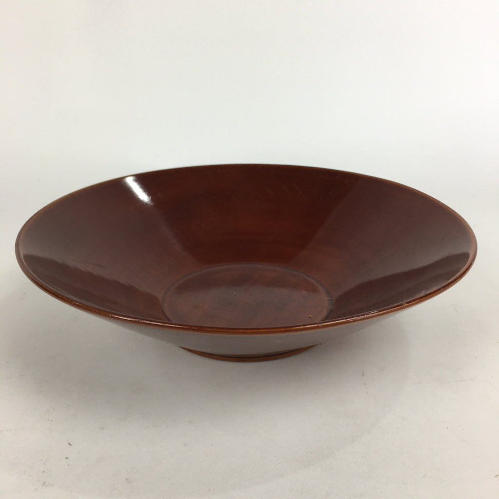 Japanese Wooden Lacquered Large Bowl Vtg Multi Bowl Snack Salad Brown UR609