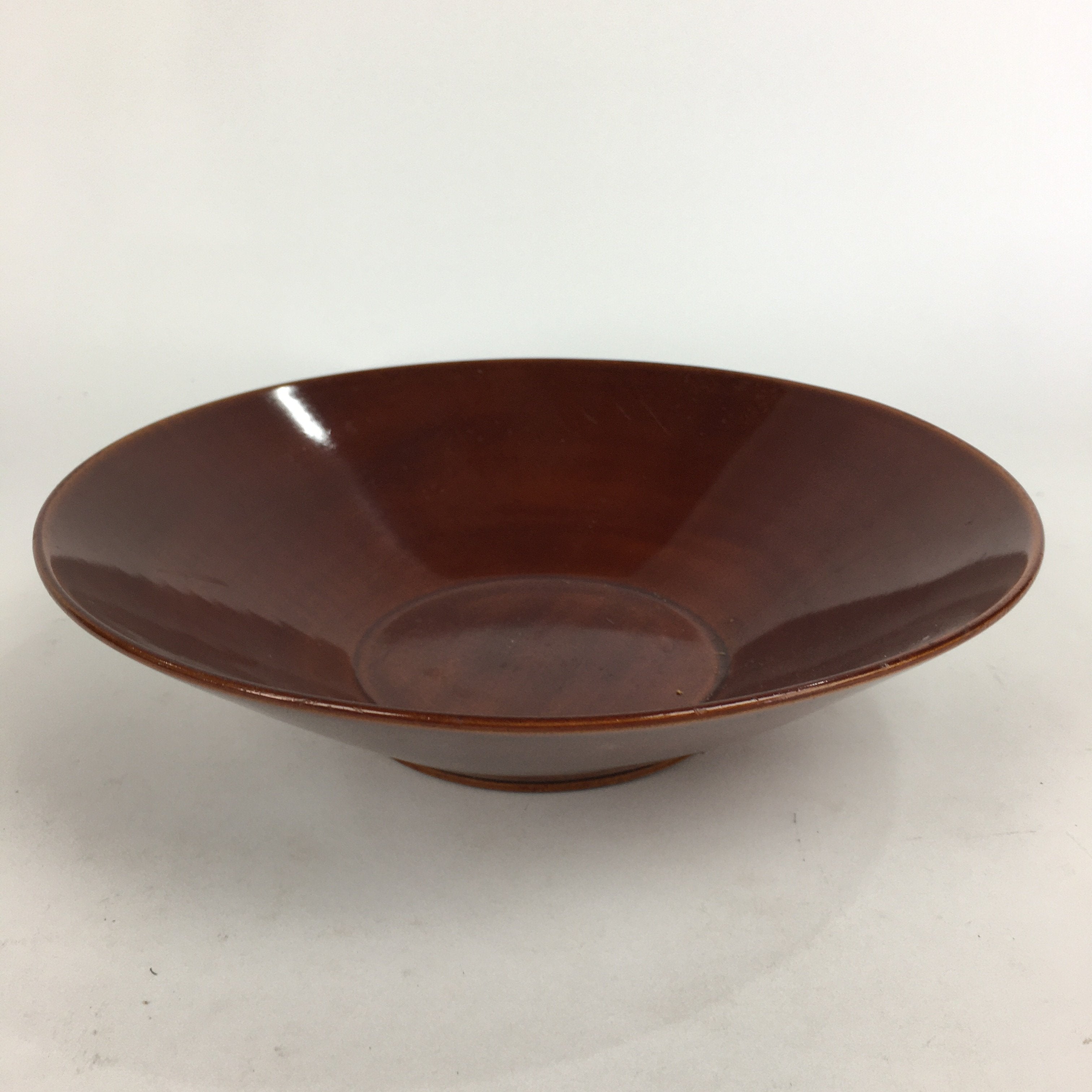 Japanese Wooden Lacquered Large Bowl Vtg Multi Bowl Snack Salad Brown UR609