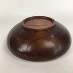 Japanese Wooden Lacquered Large Bowl Vtg Multi Bowl Snack Salad Brown UR610