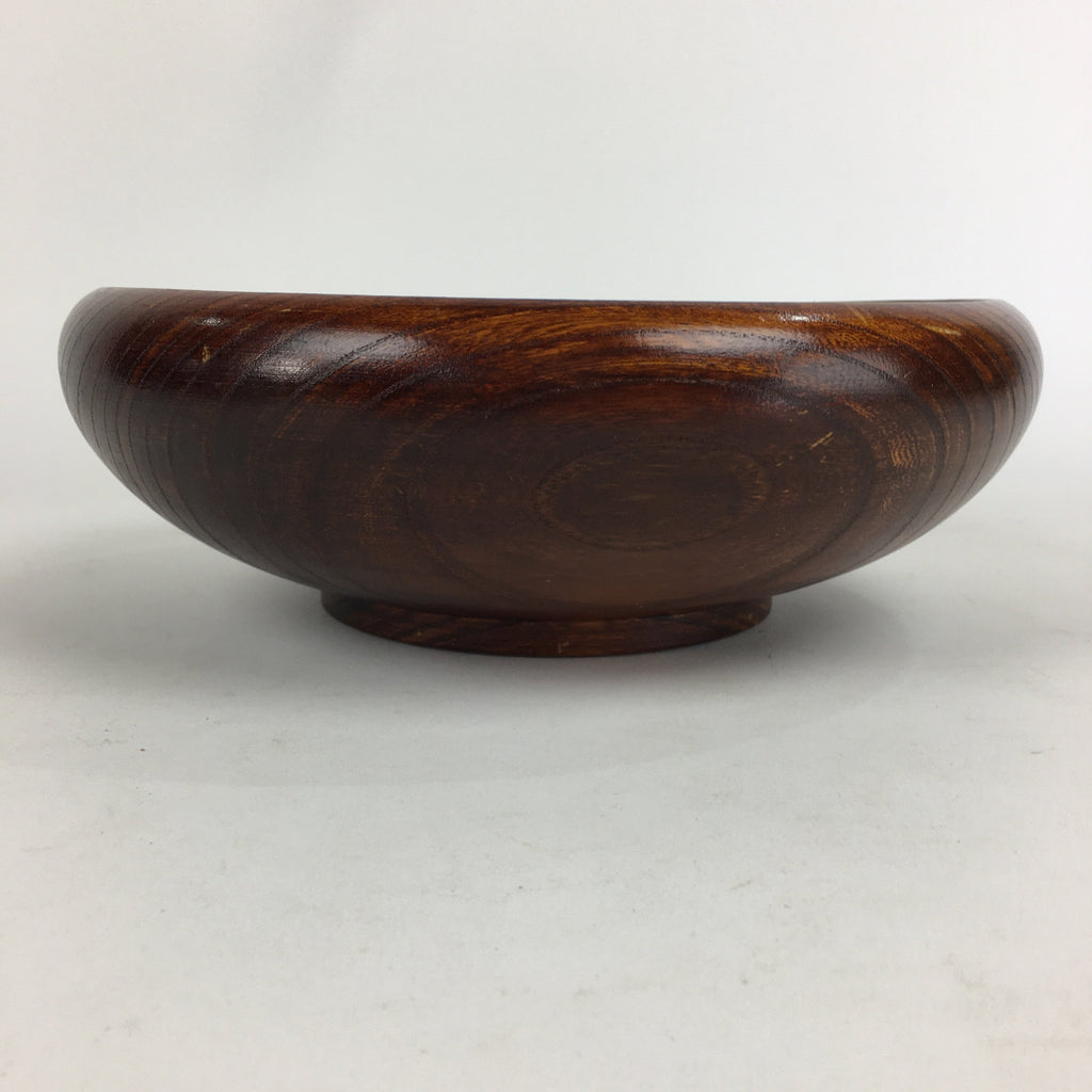 Japanese Wooden Lacquered Large Bowl Vtg Multi Bowl Snack Salad Brown UR610