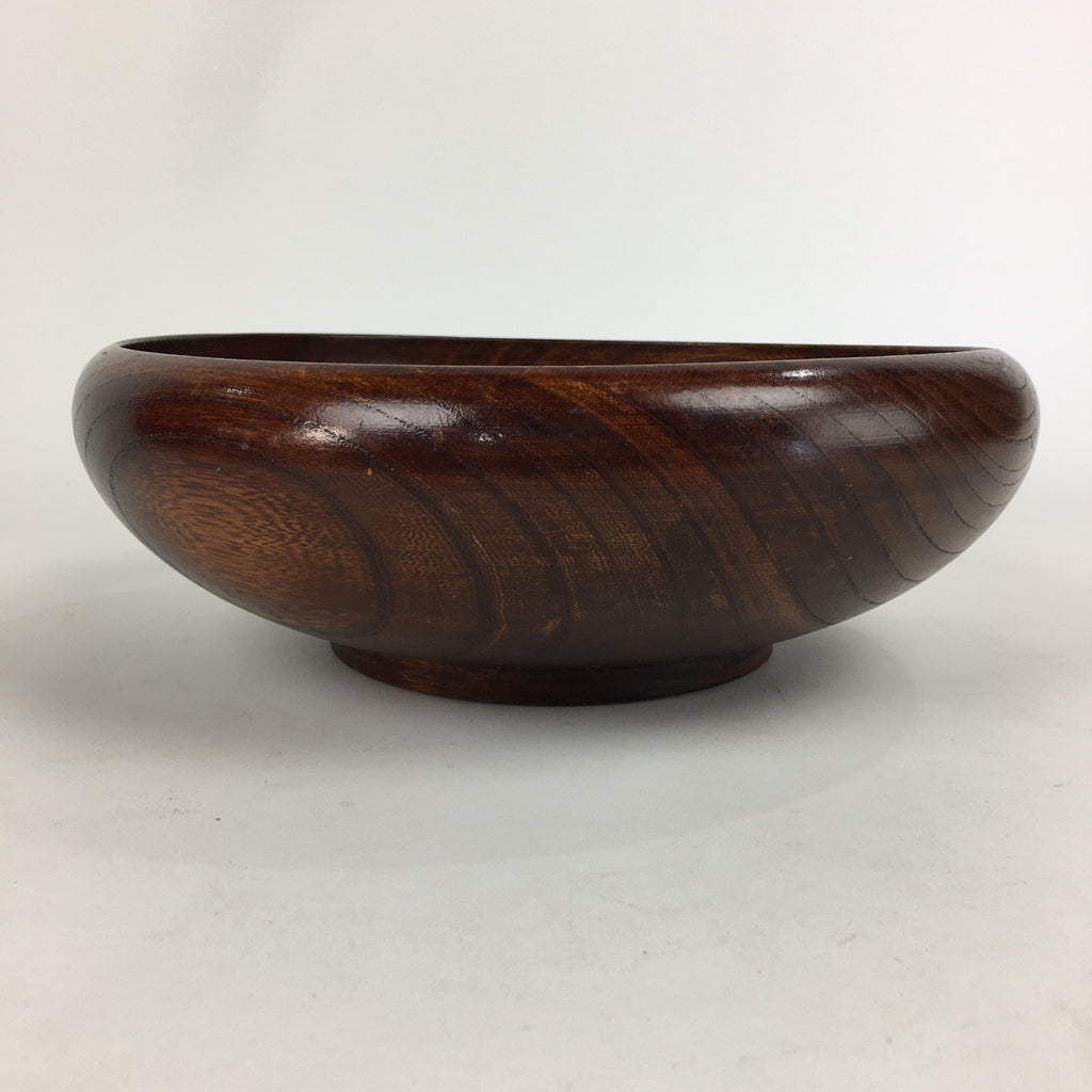 Japanese Wooden Lacquered Large Bowl Vtg Multi Bowl Snack Salad Brown UR610