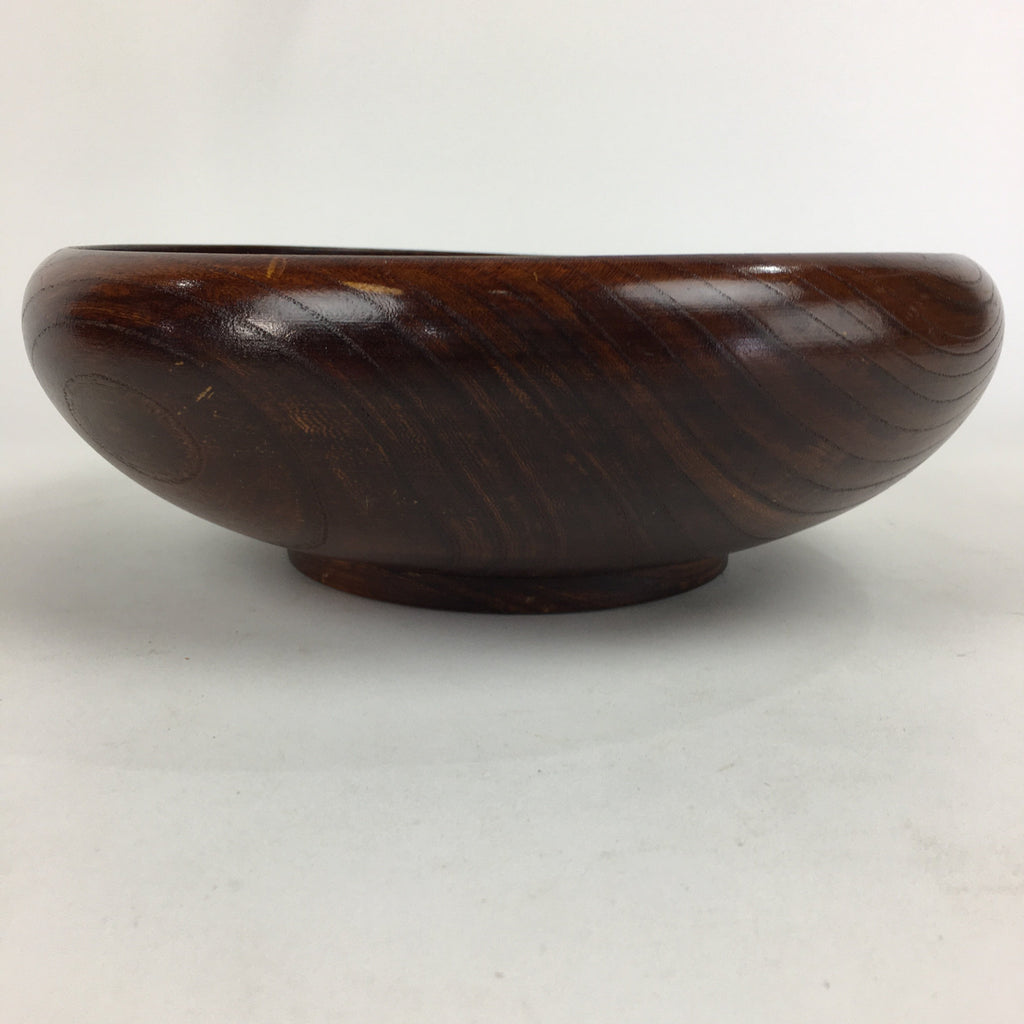 Japanese Wooden Lacquered Large Bowl Vtg Multi Bowl Snack Salad Brown UR610