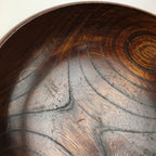 Japanese Wooden Lacquered Large Bowl Vtg Multi Bowl Snack Salad Brown UR610