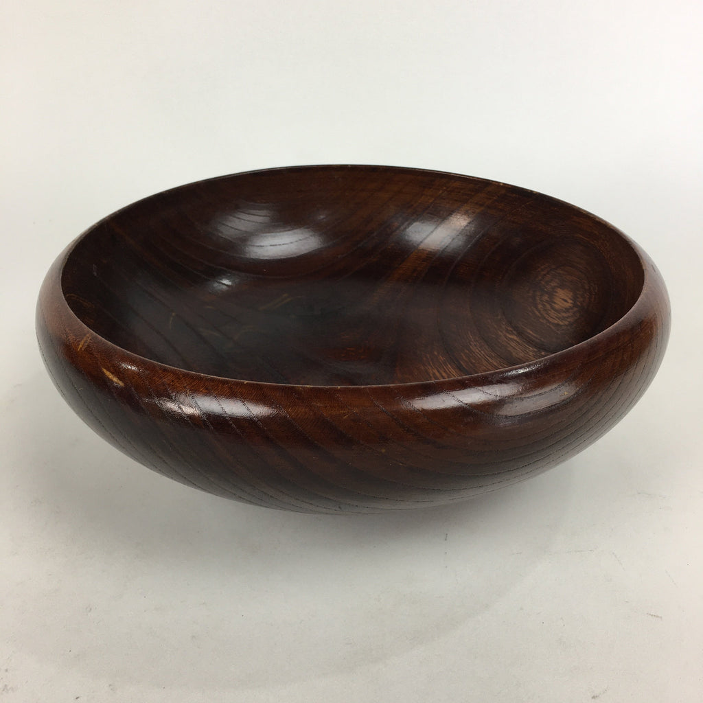 Japanese Wooden Lacquered Large Bowl Vtg Multi Bowl Snack Salad Brown UR610