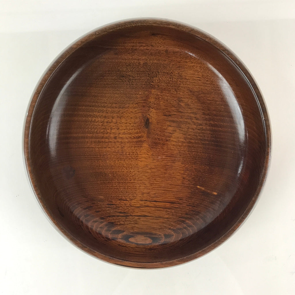 Japanese Wooden Lacquered Large Bowl Vtg Salad Snack Multi Bowl Brown UR819