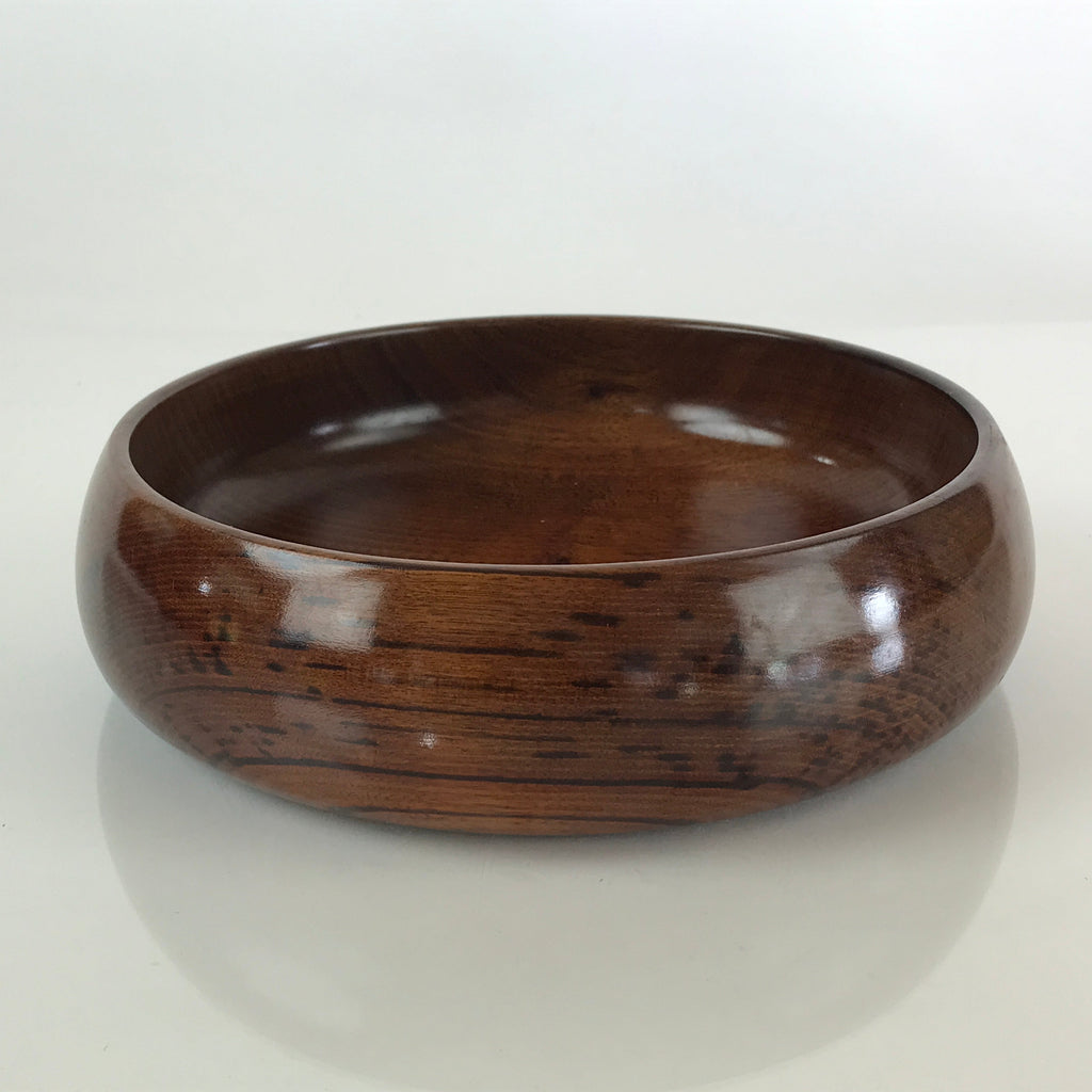 Japanese Wooden Lacquered Large Bowl Vtg Salad Snack Multi Bowl Brown UR819