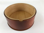 Japanese Wooden Lacquered Lidded Rice Container Vtg Ohitsu Brown JK467