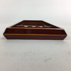 Japanese Wooden Lacquered Pen Holder Tray Vtg Shunkei-Nuri Rectangle Brown UR585