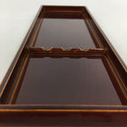 Japanese Wooden Lacquered Pen Holder Tray Vtg Shunkei-Nuri Rectangle Brown UR585
