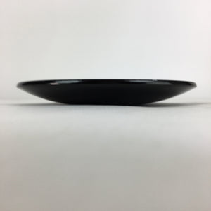 Japanese Wooden Lacquered Plate Vtg Round Red Black 16.3 cm UR696
