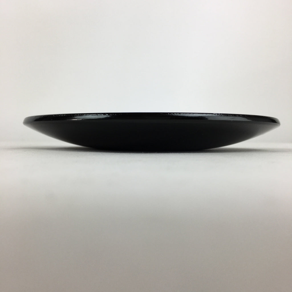 Japanese Wooden Lacquered Plate Vtg Round Red Black 16.3 cm UR697