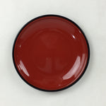 Japanese Wooden Lacquered Plate Vtg Round Red Black 16.3 cm UR698