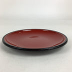 Japanese Wooden Lacquered Plate Vtg Round Red Black 16.3 cm UR699
