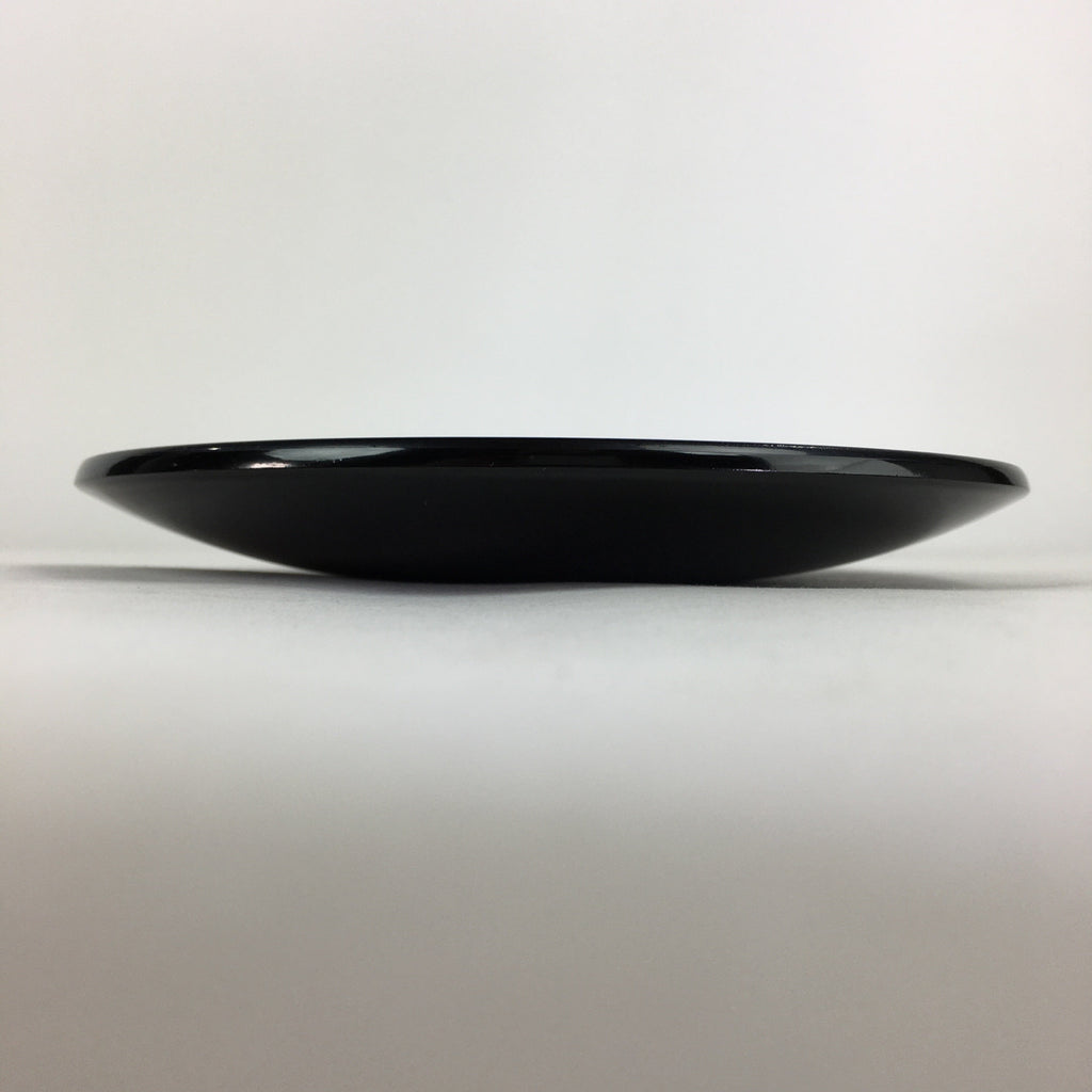 Japanese Wooden Lacquered Plate Vtg Round Red Black 16.3 cm UR701
