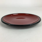 Japanese Wooden Lacquered Plate Vtg Round Red Black 16.3 cm UR702