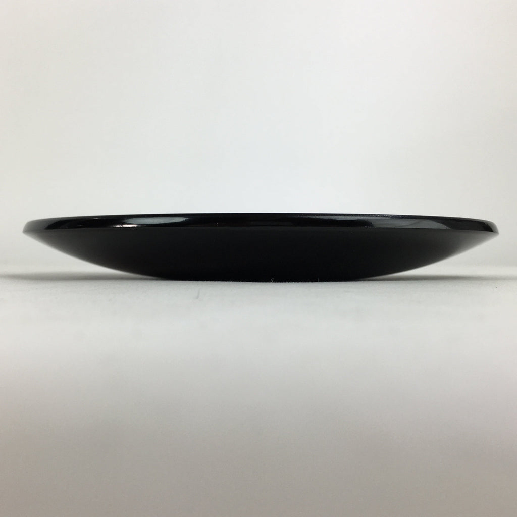 Japanese Wooden Lacquered Plate Vtg Round Red Black 16.3 cm UR702