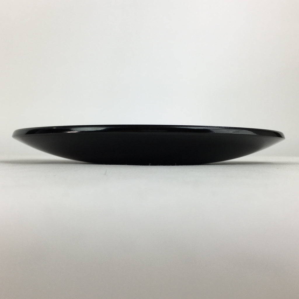 Japanese Wooden Lacquered Plate Vtg Round Red Black 16.3 cm UR702