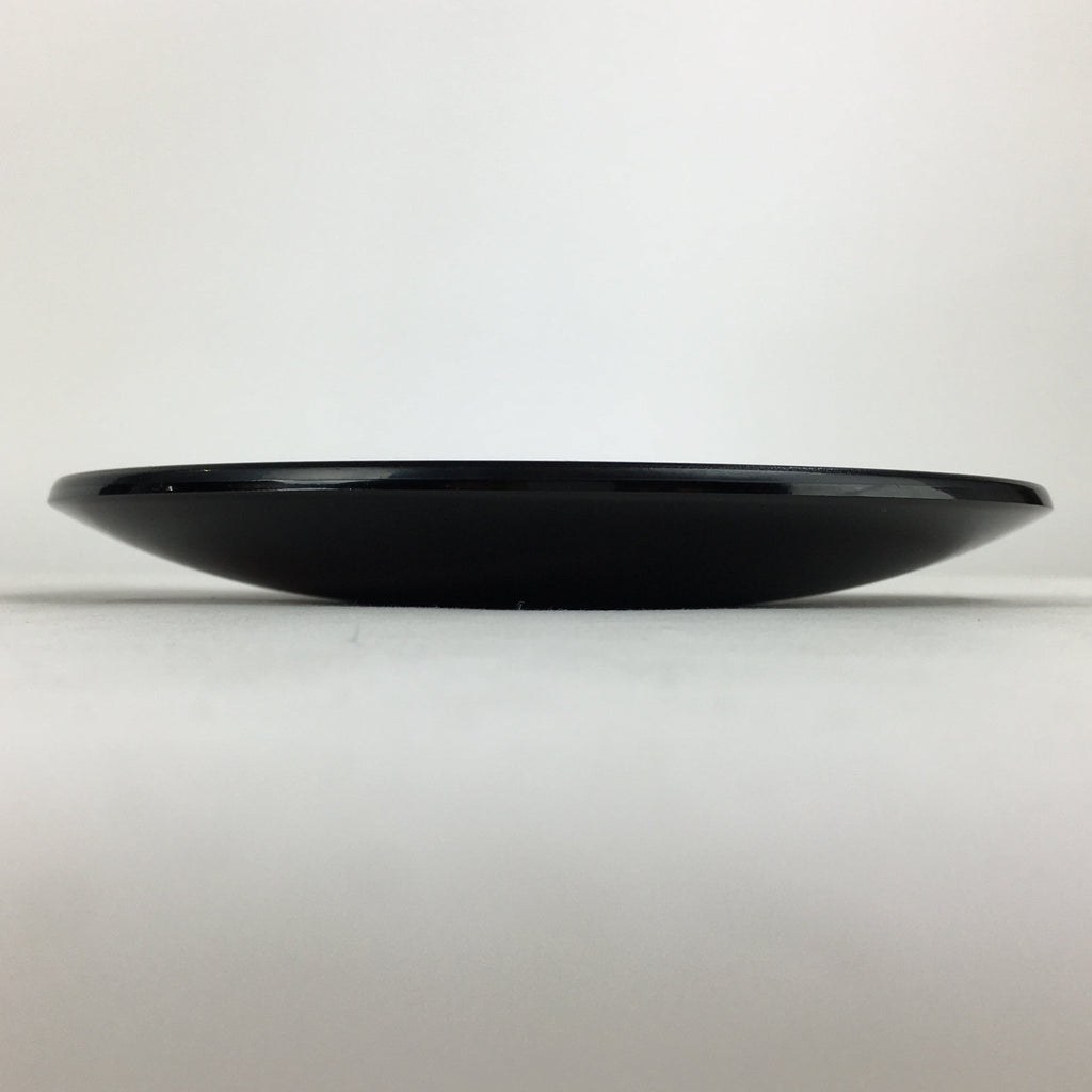 Japanese Wooden Lacquered Plate Vtg Round Red Black 16.3 cm UR702